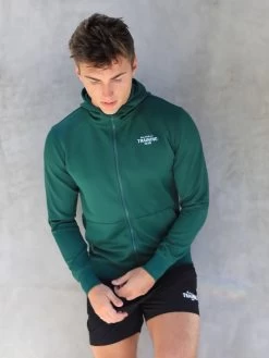 Full Zip Training Hoodie - Dark Green -Trend Wear Sales 2891Green 02D