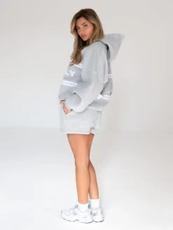 Serena Oversized Hoodie - Marl Grey -Trend Wear Sales 2934BMarlGrey 05D