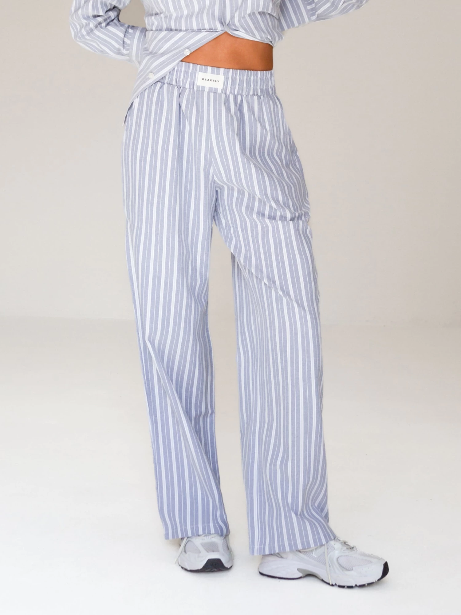 Elena Stripe Trousers - Blue 3 Elena Stripe Trousers - Blue