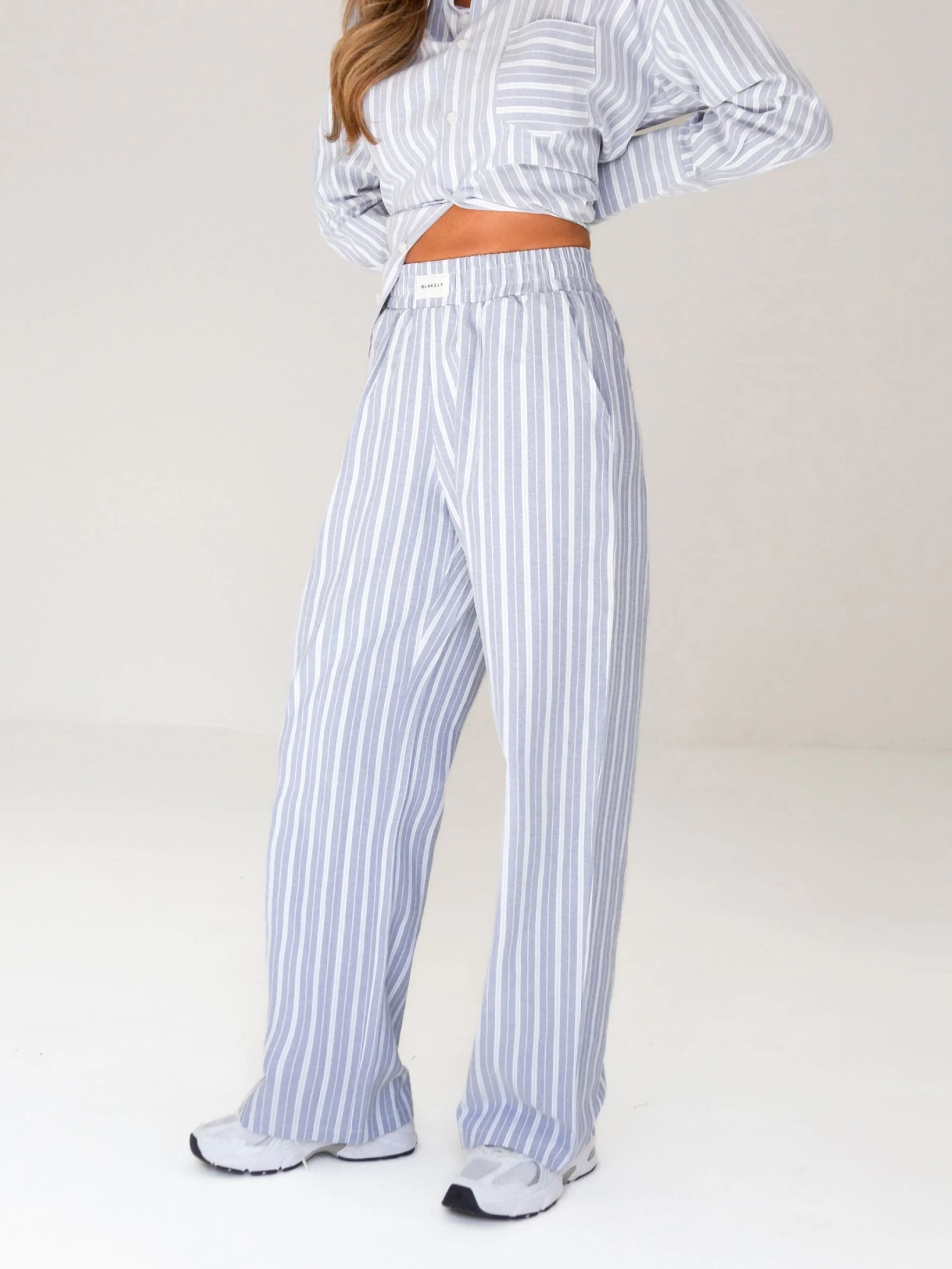 Elena Stripe Trousers - Blue 4 Elena Stripe Trousers - Blue - Image 2