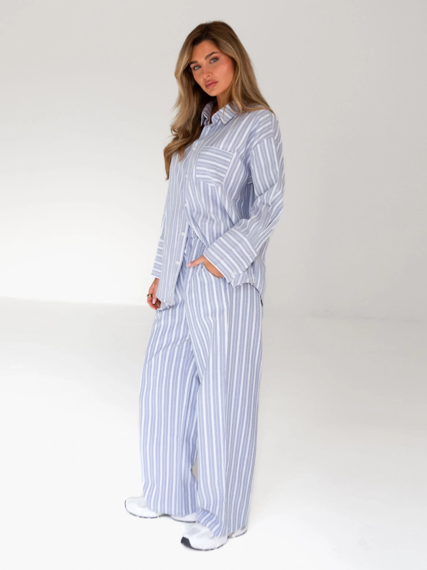 Elena Stripe Trousers - Blue 5 Elena Stripe Trousers - Blue - Image 3
