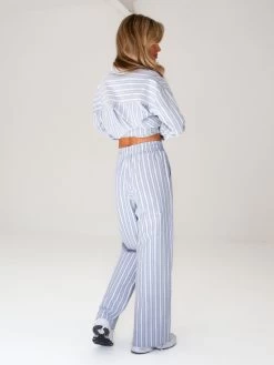 Elena Stripe Trousers - Blue 11 Elena Stripe Trousers - Blue -Trend Wear Sales 2966Blue 06D