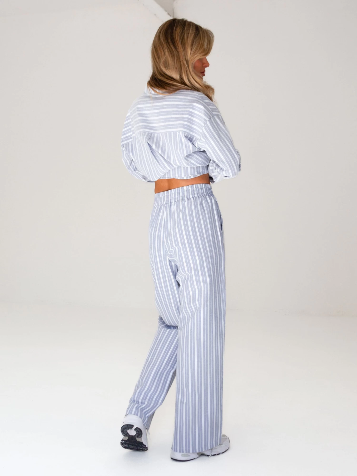 Elena Stripe Trousers - Blue 7 Elena Stripe Trousers - Blue - Image 5