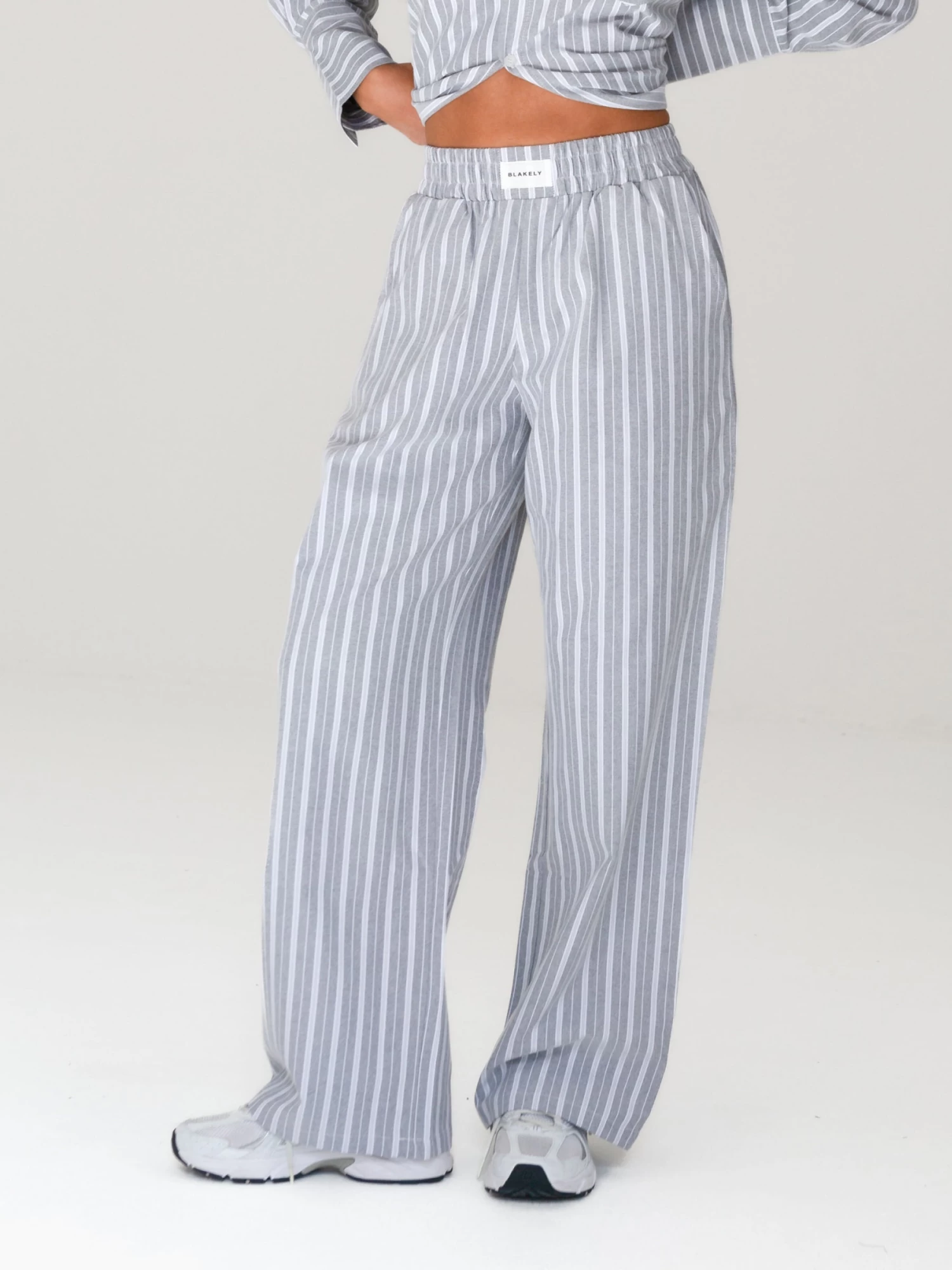 Elena Stripe Trousers - Grey 3 Elena Stripe Trousers - Grey