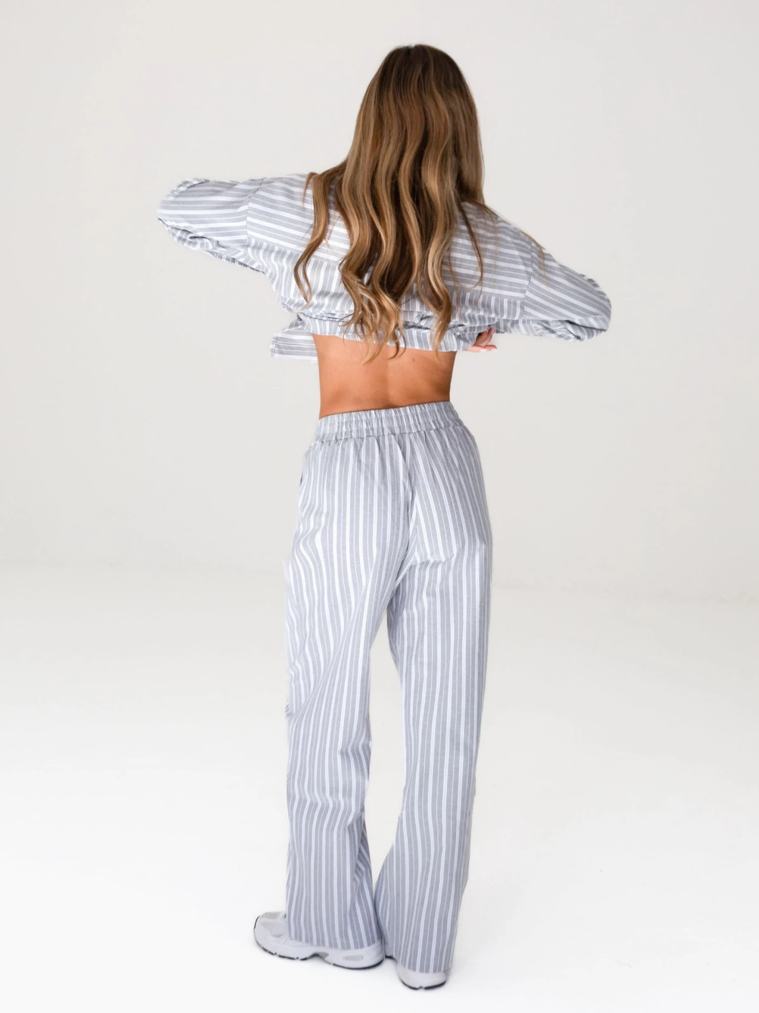 Elena Stripe Trousers - Grey 6 Elena Stripe Trousers - Grey - Image 4