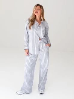 Elena Stripe Trousers - Grey 9 Elena Stripe Trousers - Grey -Trend Wear Sales 2966Grey 03D