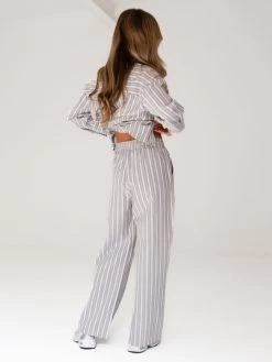 Elena Stripe Trousers - Light Brown 13 Elena Stripe Trousers - Light Brown -Trend Wear Sales 2966Khaki 02D