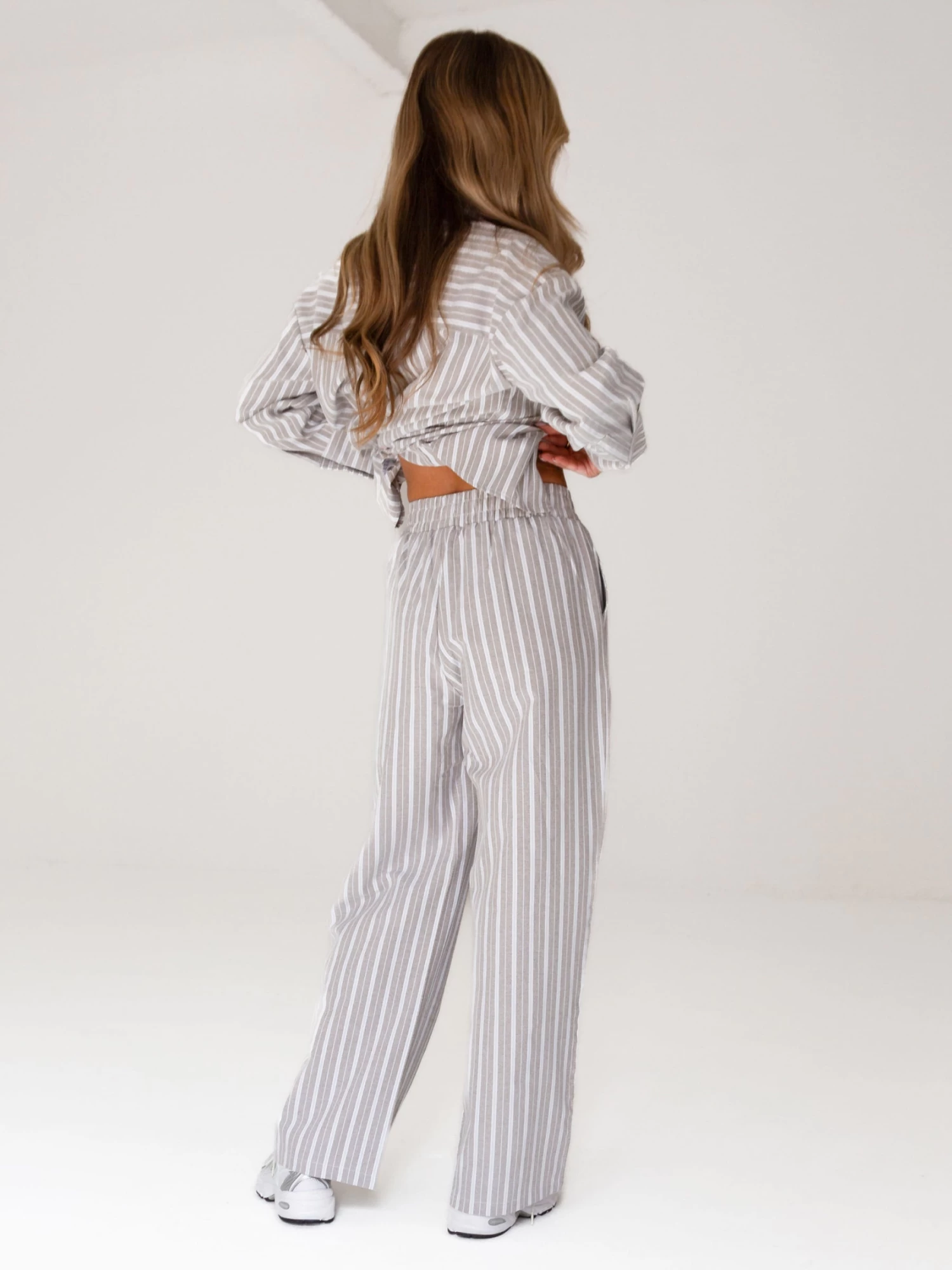 Elena Stripe Trousers - Light Brown 8 Elena Stripe Trousers - Light Brown - Image 6