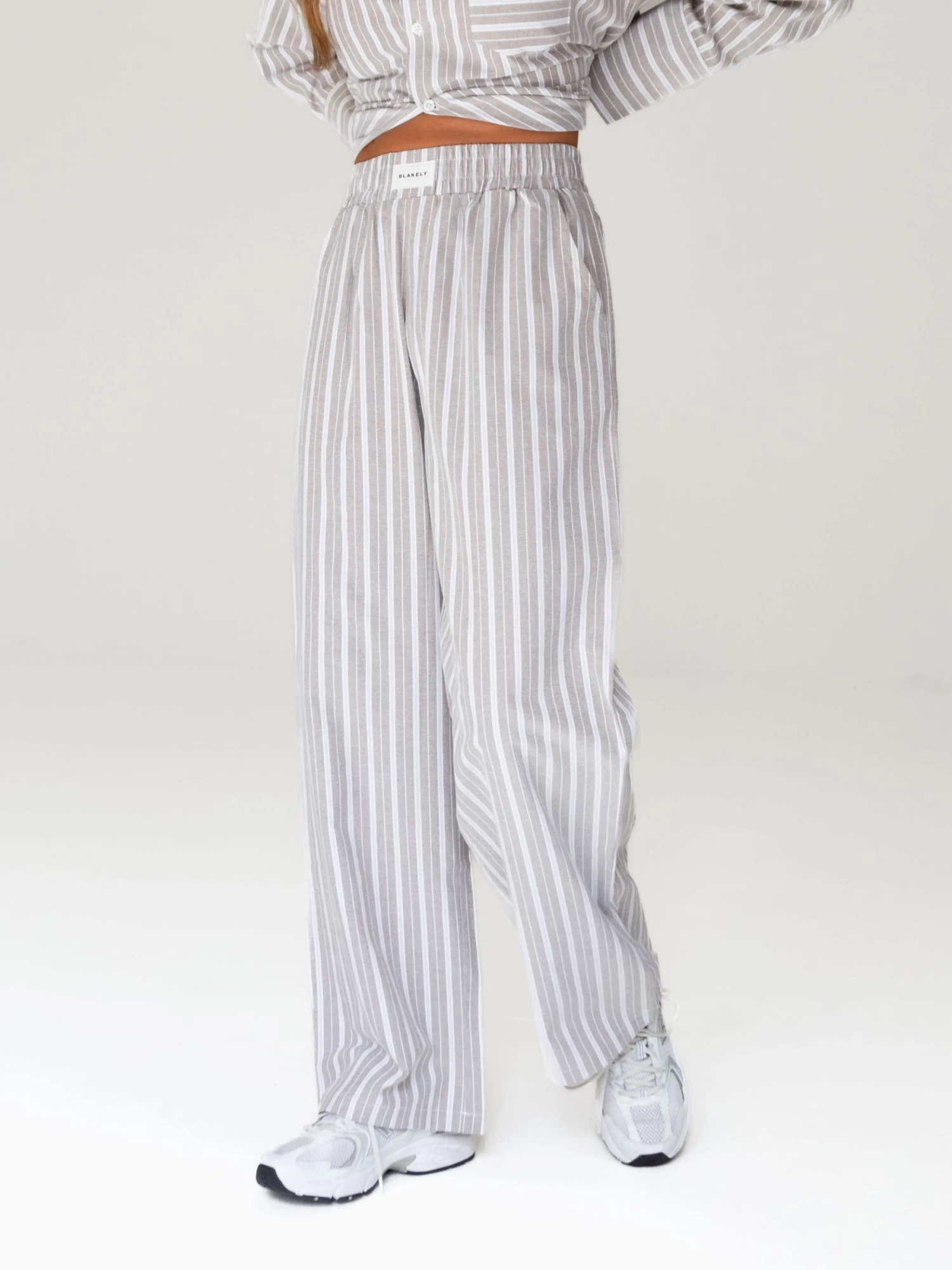 Elena Stripe Trousers - Light Brown 7 Elena Stripe Trousers - Light Brown - Image 5