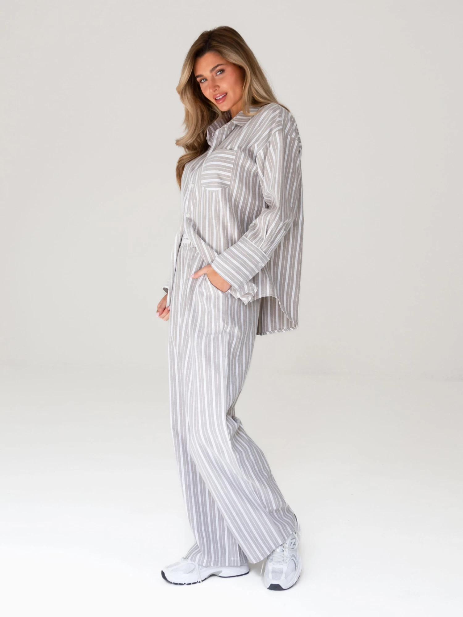 Elena Stripe Trousers - Light Brown 6 Elena Stripe Trousers - Light Brown - Image 4