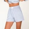 Elena Stripe Shorts - Blue