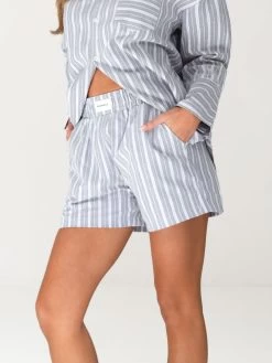 Elena Stripe Shorts - Grey 10 Elena Stripe Shorts - Grey -Trend Wear Sales 2967GREY 06D