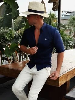 Worcester Fitted Stretch Shirt - Navy -Trend Wear Sales 595AWorcesterHat