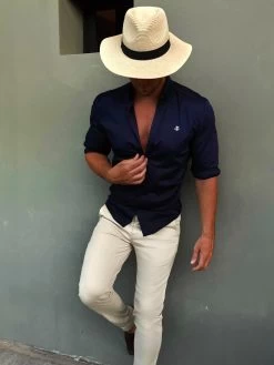 Worcester Fitted Stretch Shirt - Navy -Trend Wear Sales 595AWorcesterHat2