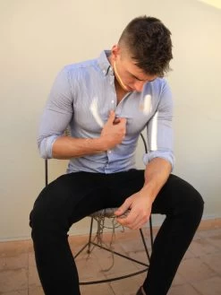 Pesaro Pinstripe Shirt - Navy -Trend Wear Sales 595GNAVYD