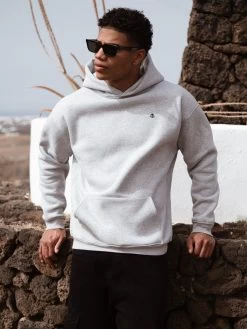 Anchor Relaxed Hoodie - Marl Grey -Trend Wear Sales 836ALightGrey01