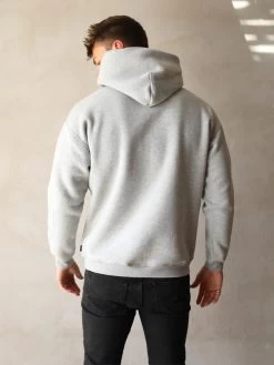 Anchor Relaxed Hoodie - Marl Grey -Trend Wear Sales 836AMarlWhite 01D