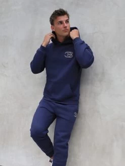 Initial Relaxed Hoodie - Dark Navy -Trend Wear Sales 836CB2DARKNAVY02D