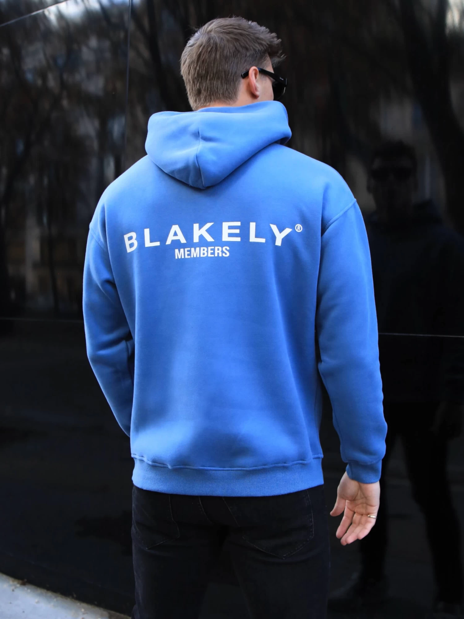 Members Relaxed Hoodie - Mid Blue 3 Members Relaxed Hoodie - Mid Blue