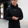 Statement Relaxed Hoodie - Black -Trend Wear Sales 836TStatementHoodieBlack