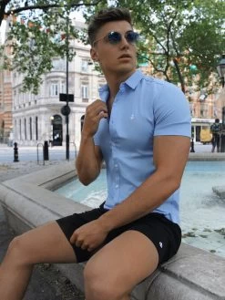 Canberra Short Sleeve Shirt - Blue -Trend Wear Sales 850 3CanberraLondon2