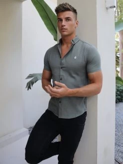 Pretoria Short Sleeve Shirt - Khaki Green 7 Pretoria Short Sleeve Shirt - Khaki Green -Trend Wear Sales 850 7Khaki3