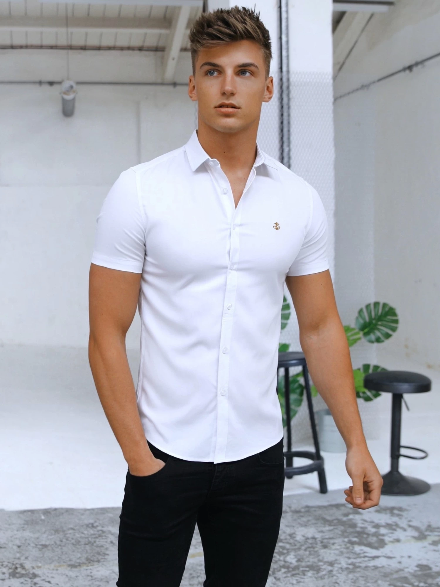 Melbourne Short Sleeve Shirt - White 3 Melbourne Short Sleeve Shirt - White