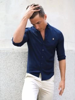 Albany Fitted Stretch Shirt - Navy 15 Albany Fitted Stretch Shirt - Navy -Trend Wear Sales AlbanyNavy03D