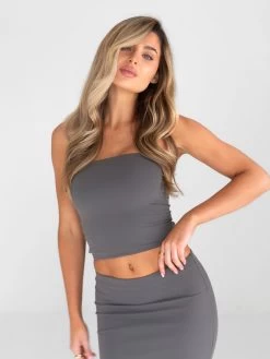Alessia Bandeau Top - Charcoal -Trend Wear Sales B118 4CHARCOAL 04D