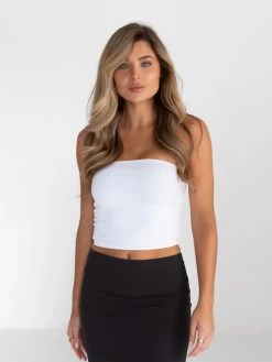 Alessia Bandeau Top - White -Trend Wear Sales B118 4WhiteLeadD