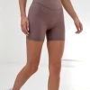 Studio Crossover Shorts - Mauve Brown 2 Studio Crossover Shorts - Mauve Brown -Trend Wear Sales B601LightBrown 02LEADD