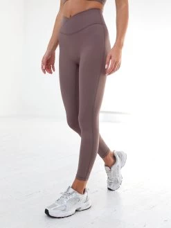 Studio Crossover Leggings - Mauve Brown -Trend Wear Sales B602LightBrown 03D