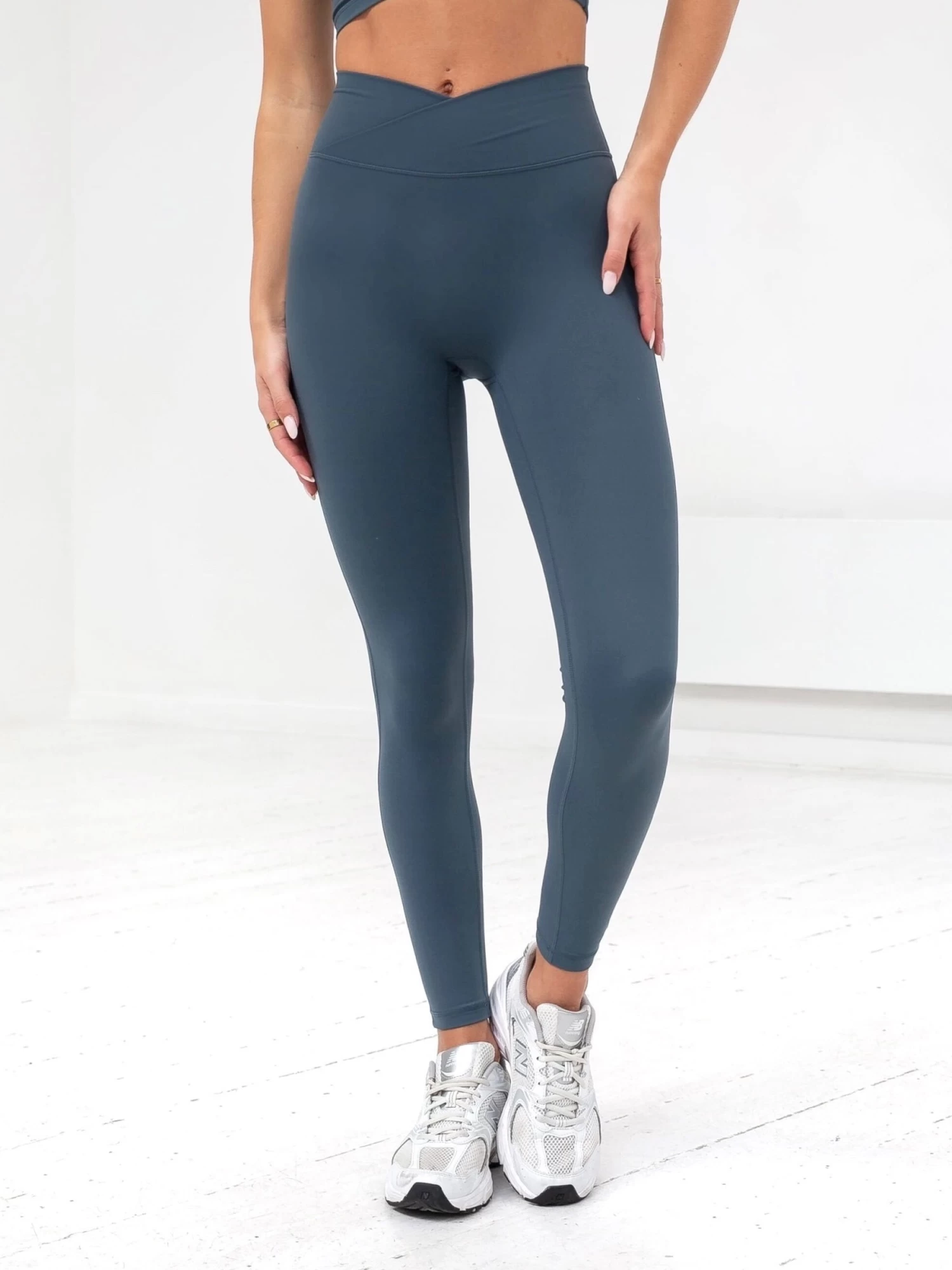 Studio Crossover Leggings - Slate Blue 3 Studio Crossover Leggings - Slate Blue