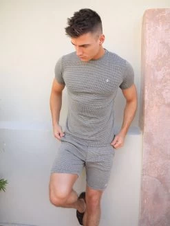 Midar Check T-Shirt - Gold -Trend Wear Sales BlackD 1