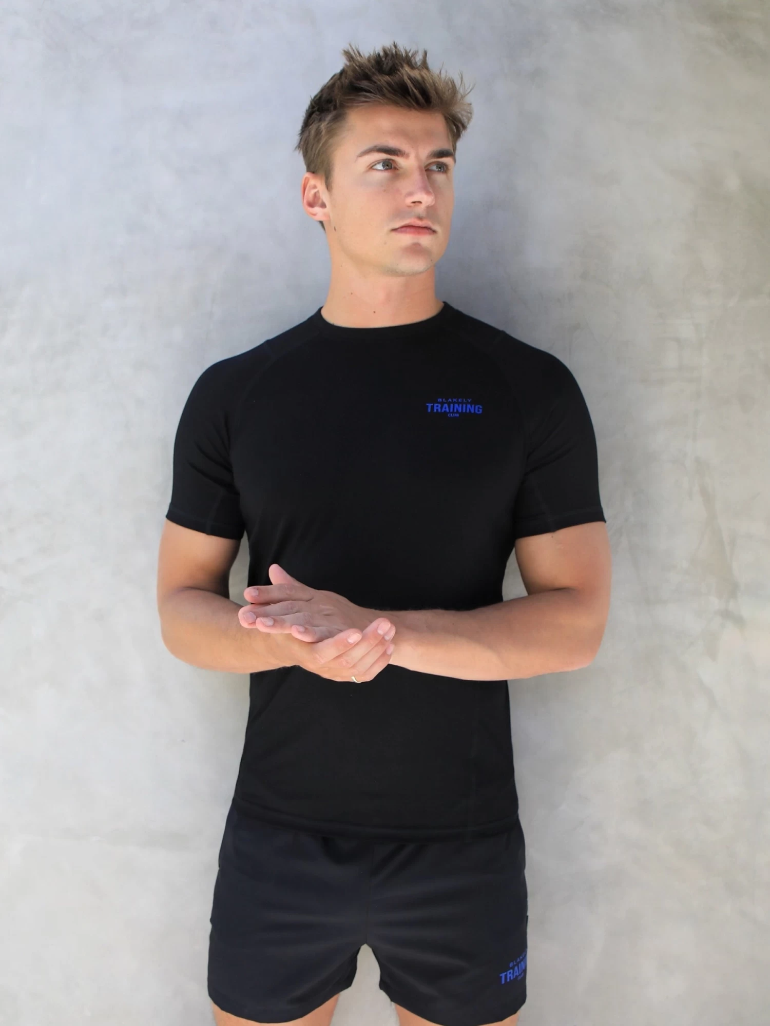 Slim Training T-Shirt - Black & Blue 3 Slim Training T-Shirt - Black & Blue