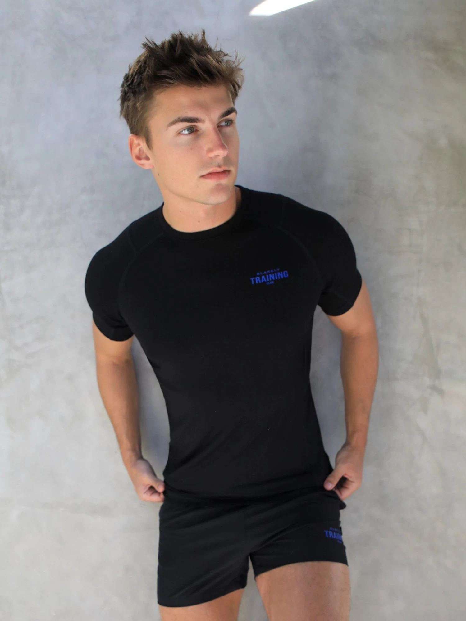 Slim Training T-Shirt - Black & Blue 6 Slim Training T-Shirt - Black & Blue - Image 4