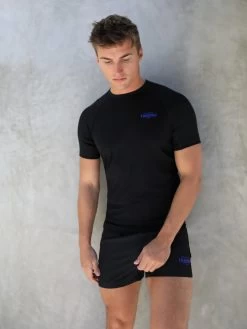 Slim Training T-Shirt - Black & Blue 12 Slim Training T-Shirt - Black & Blue -Trend Wear Sales Blue 06D