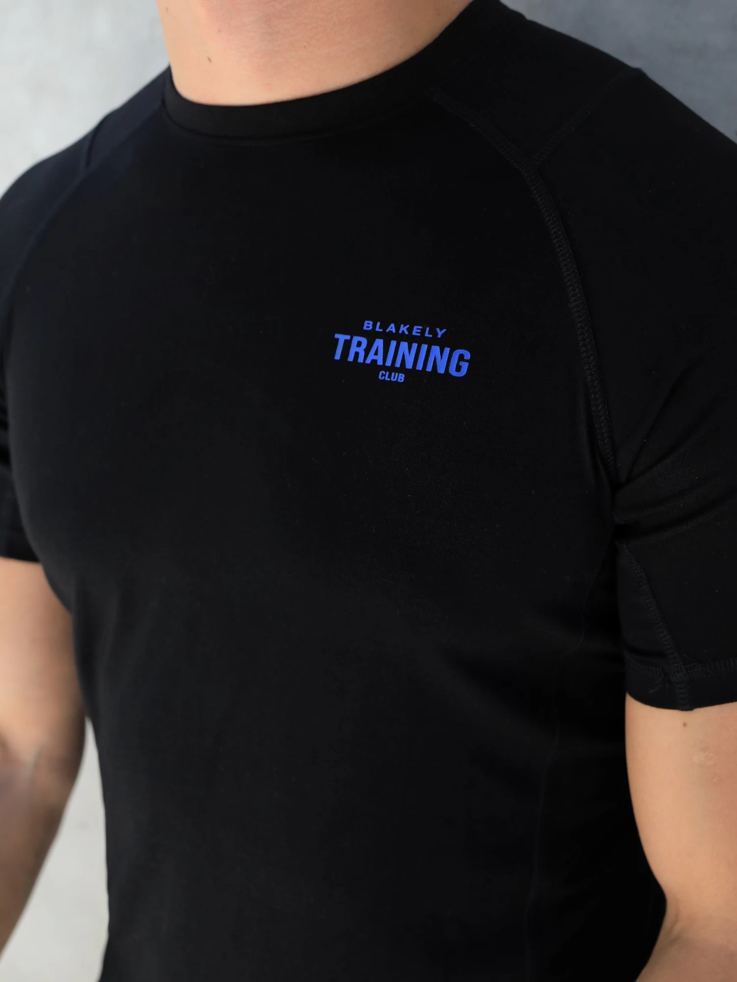 Slim Training T-Shirt - Black & Blue 5 Slim Training T-Shirt - Black & Blue - Image 3