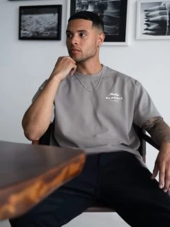 Italia Relaxed T-Shirt - Stone Grey -Trend Wear Sales Brand2 05D