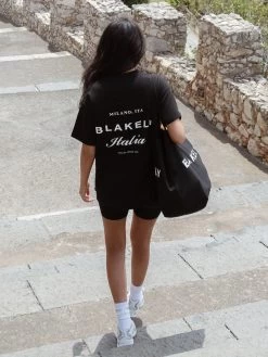 Italia Oversized T-Shirt - Black 11 Italia Oversized T-Shirt - Black -Trend Wear Sales Brand 25D