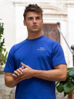 Italia Relaxed T-Shirt - Cobalt Blue 13 Italia Relaxed T-Shirt - Cobalt Blue -Trend Wear Sales Brand 44D