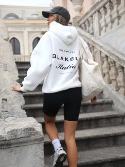 Italia Oversized Hoodie - Flat White -Trend Wear Sales Brand 61D