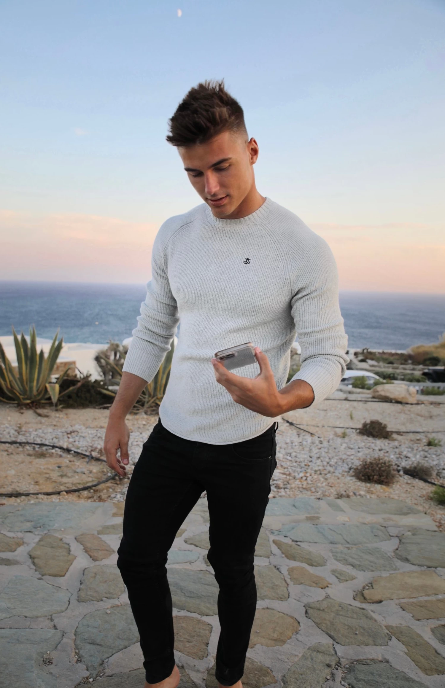 Olton Knit Jumper - Marl White 5 Olton Knit Jumper - Marl White - Image 3