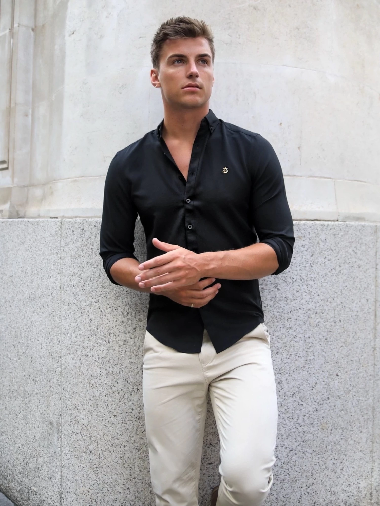 Farringdon Fitted Stretch Shirt - Black 7 Farringdon Fitted Stretch Shirt - Black - Image 5
