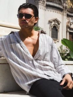 Rialto Stripe Shirt - Sand -Trend Wear Sales Frame105