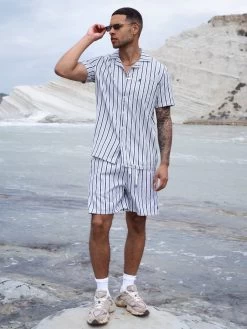 Assisi Stripe Shirt - Navy -Trend Wear Sales Frame113