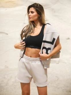 Isabel Jogger Shorts - Stone -Trend Wear Sales Frame196