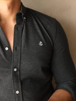 Arlo Soft Stretch Shirt - Charcoal 11 Arlo Soft Stretch Shirt - Charcoal -Trend Wear Sales Frame60