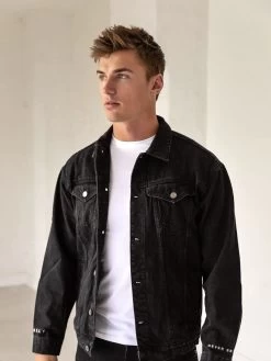 Greenwich Denim Jacket - Black 13 Greenwich Denim Jacket - Black -Trend Wear Sales GreenwichBlack 05D