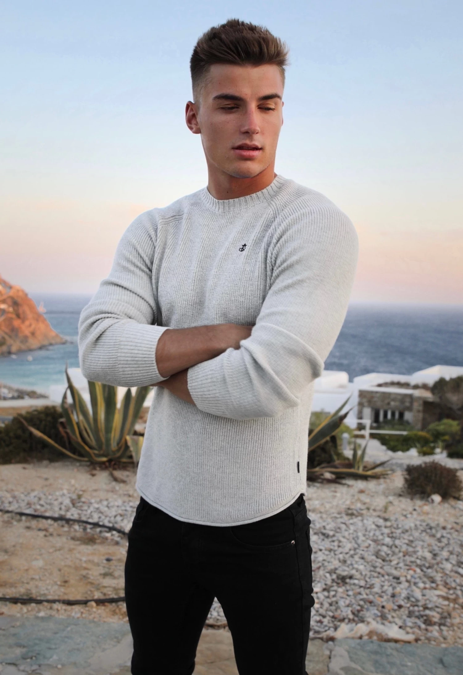 Olton Knit Jumper - Marl White 4 Olton Knit Jumper - Marl White - Image 2